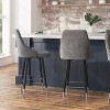 Taylor & Logan Set of 2 Stelik Upholstered Counter Height Barstools Metal - 3 of 4