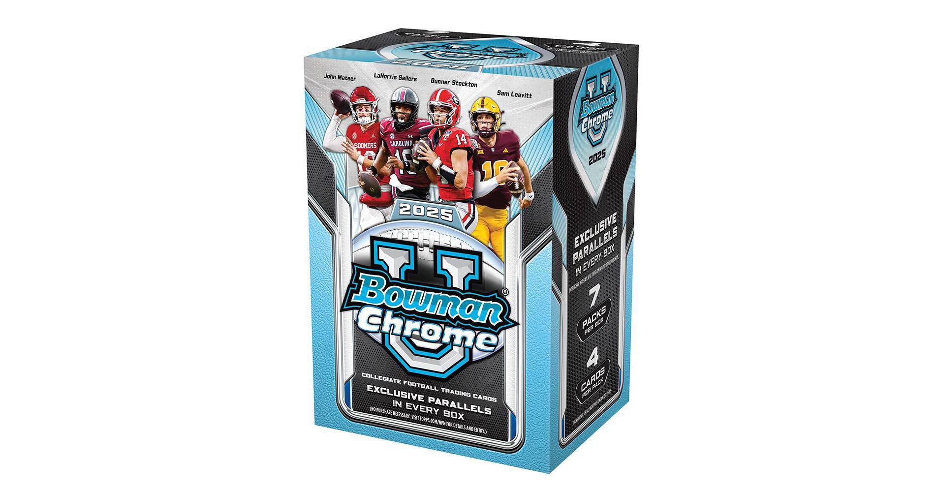 2025 Topps Bowman Chrome U Collegiate Football Trading Card Value Box