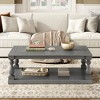 Lyngins Vintage Coffee Table with Vase Column Legs – Pine Veneer & Solid Wood, Retro Living Room Table, Sturdy Construction, Ideal Center Table - 2 of 4