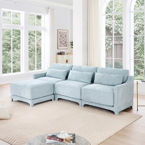 VASIP Chenille Sofa with Lumbar Pillows - Ergonomic, Wood Frame, Plush Sponge - Easy Assembly, Elegant Armrests - 1 of 4