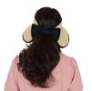 Anna-Kaci Womens Roll Up Straw Sun Visor Wide Brim Bow Detail Adjustable UV Protection Packable Summer Hat - 4 of 4