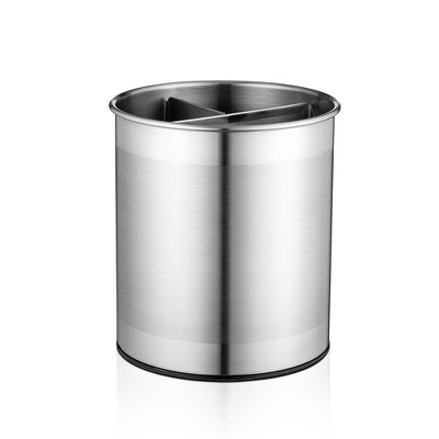OSTO Rotating Utensil Holder Stainless Steel Caddy Spinner for Kitchen Utensils with Removable Sectional Dividers; Nonslip Base, Scratch Resistant