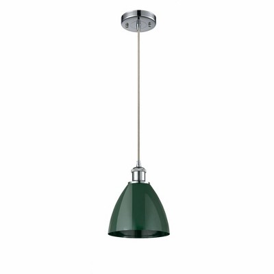 Plymouth Dome - 1 Light Cord Hung Mini Pendant In Industrial Style-11.25 Inches Tall and 7.5 Inches Wide