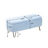 Faux Fur Upholstery Storage Ottoman with Metal Legs, Storage Bench with Hidden Compartment for Entryway or  Living Room-Baofuwish - 4 of 4