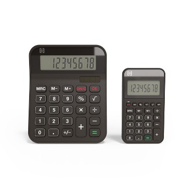 TRU RED Value Pack TR230130 8-Digit Desktop/Pocket Calculators Black 2/Pack