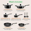 NutriChef NCCWA13 Aluminum Nonstick Home Cooking Kitchen Cookware Pots and Pan Set with Lids and Utensils, 26 Piece Set, Black - 3 of 4