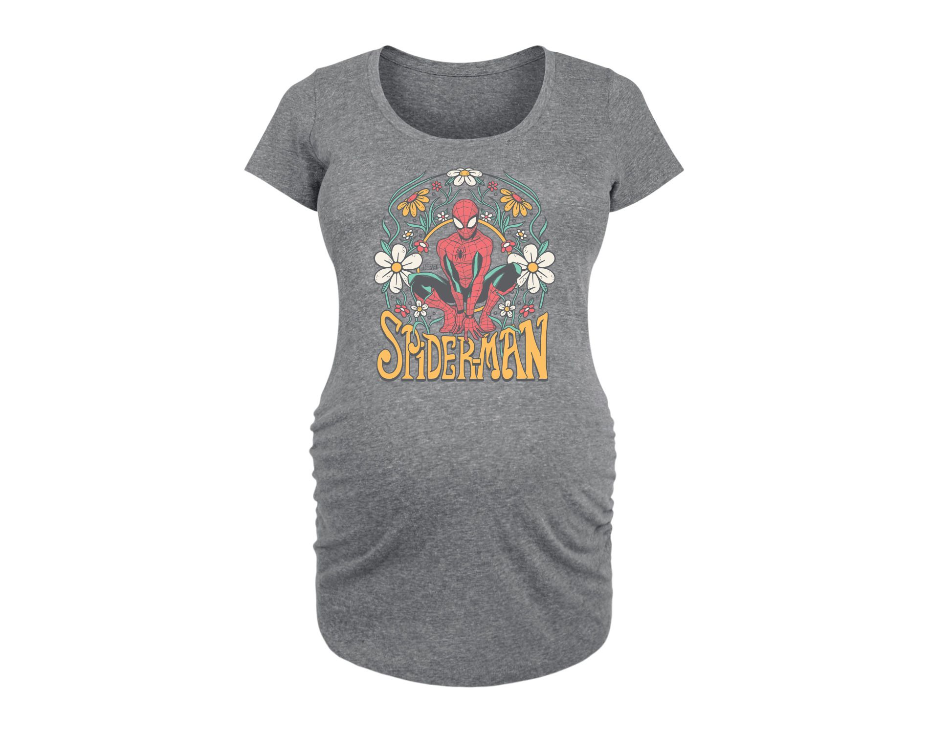 Women's Marvel Spider-man Florals  - Heather Grey - Small