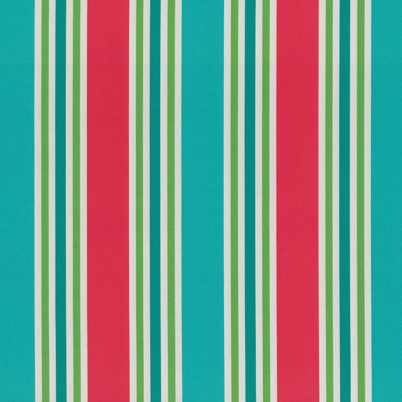 2pc Aruba Stripe Rounded Corners Outdoor Seat Cushions Turquoise/Coral - Pillow Perfect, 3 of 8