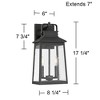 John Timberland Jubliee 17 1/4" High Modern Outdoor Wall Light Fixture Mount Porch House Exterior Set of 2 2-Light Black Metal Clear Glass Shade - 4 of 4