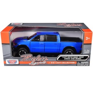 2019 RAM Rebel 1500 Crew Cab Pickup Truck Blue Metallic "American Classics" Series 1/24-1/27 Diecast Model Car by Motormax - 1 of 3