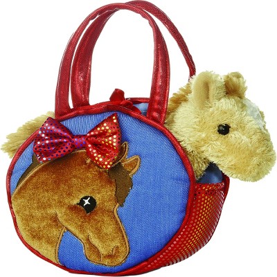 Aurora Fancy Pals 7" Pretty Pony Pet Carrier Brown Stuffed Animal