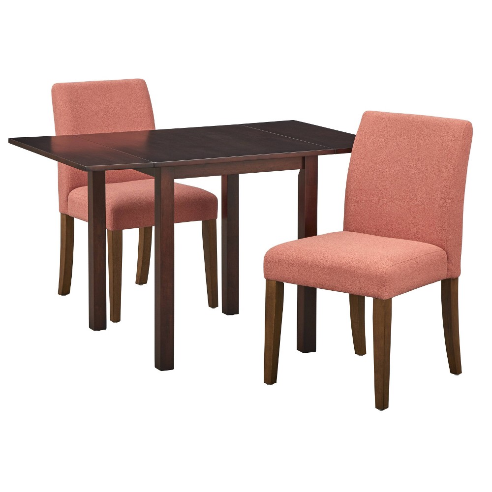 Photos - Dining Table 3pc Estelle Drop Leaf Dining Set Espresso/Summer Pink - Buylateral