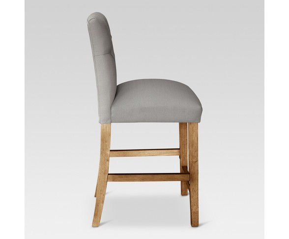 24" Brookline Tufted Counter Stool - Natural Oak Finish - Gray - Threshold&#153;