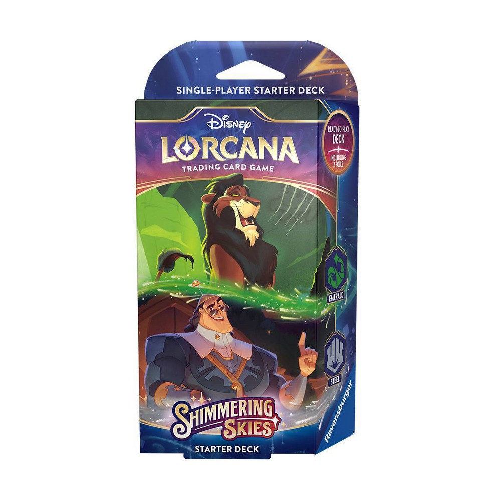 Disney Lorcana Trading Card Game: Shimmering Skies Emerald & Steel Starter Deck