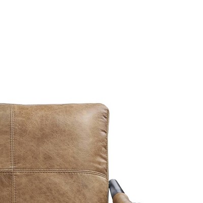 Anzan Chestnut Leather and Matte Iron Accent Chair