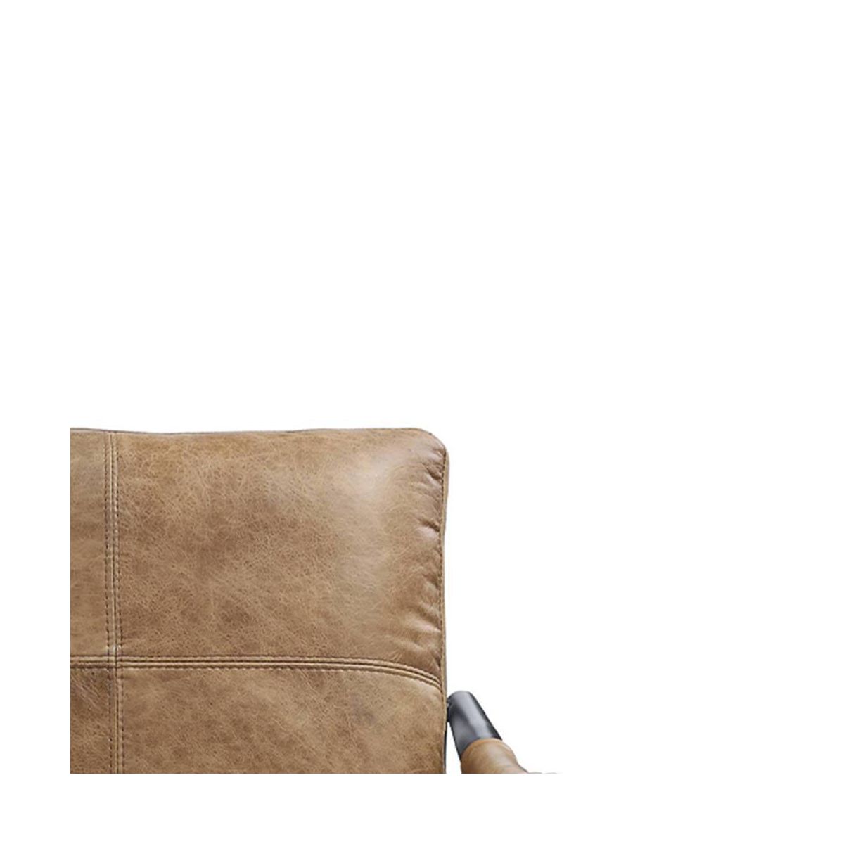 Acme Furniture 26" Anzan Accent Chair Berham Chestnut Top Grain Leather/Matt Iron Finish: No Assembly, Metal Frame, Dry Dust Care - thumbnail 8