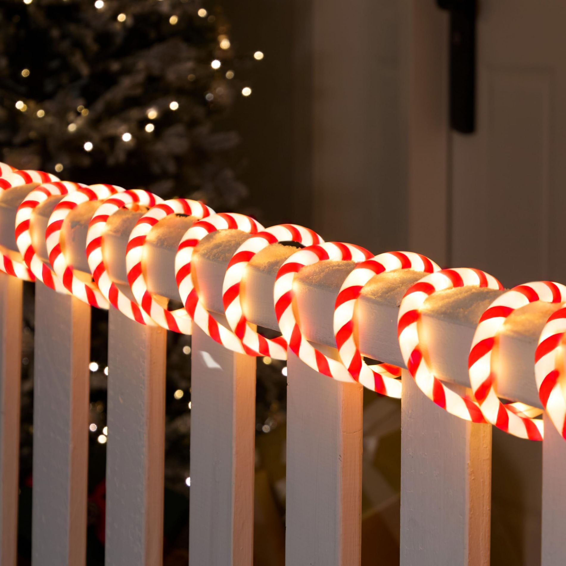 40ft 360 LED Lights Candy Cane Rope Light - Red and White