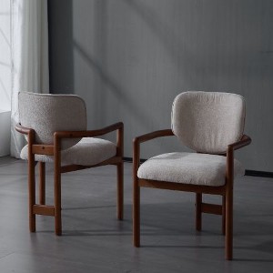Kumasinova Set of 2 King Louis Style Dining Chairs, Rubber Wood Frame Kitchen Chairs with Ergonomic Backrest, Upholstered Arm Chairs - 1 of 4