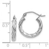 Black Bow Jewelry 3.25mm x 15mm Polished 14k White Gold Twisted Round Hoop Earrings - 4 of 4