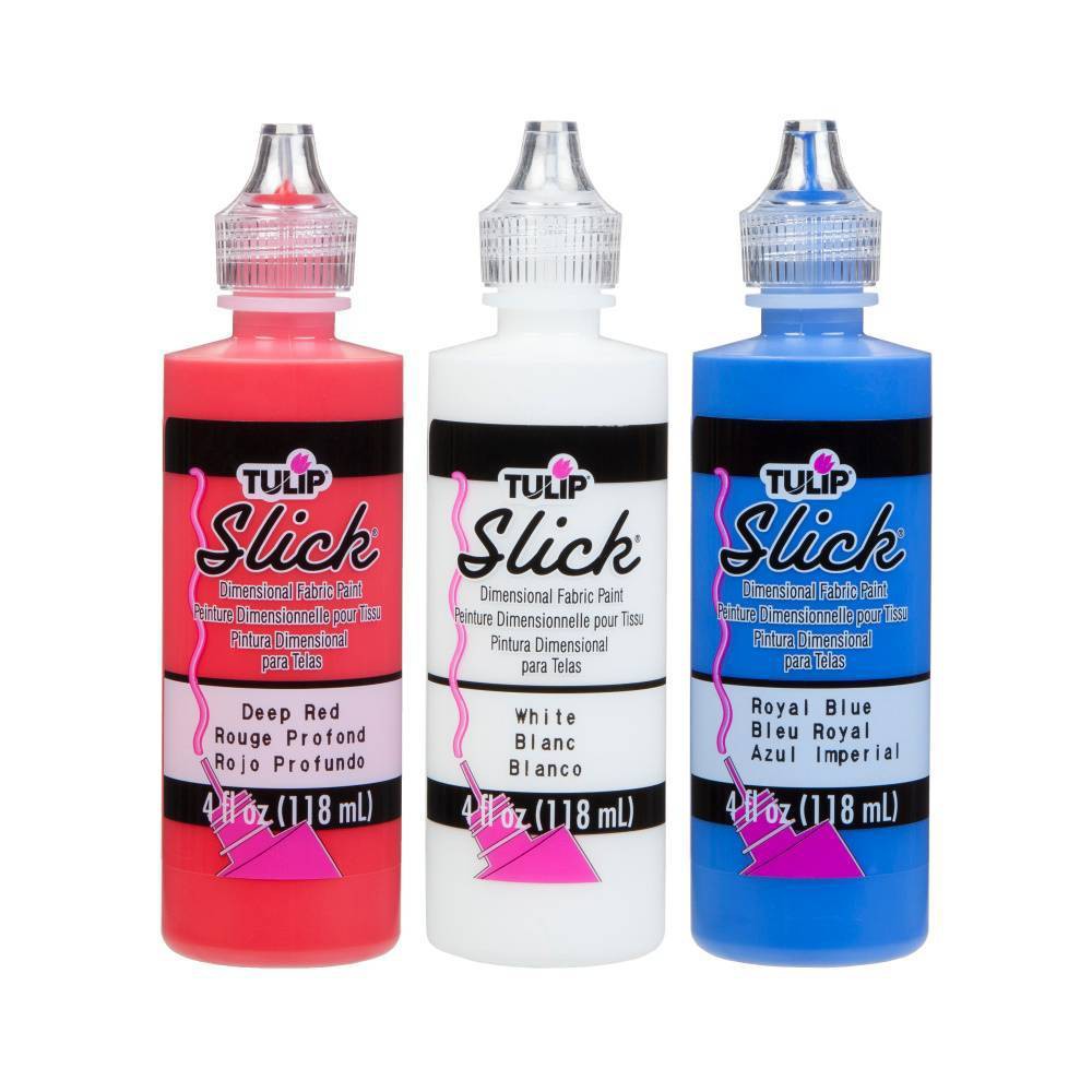 Tulip 3ct 4 fl oz Dimensional Fabric Paint - USA Colors: Multicolor Acrylic Puff Paint for Crafting
