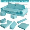 Acekool Modular Kids Play Couch - 15-Piece Set with Soft Velvet Covers, Reconfigurable Shapes for Playrooms & Indoor Fun (Blue) - 2 of 4