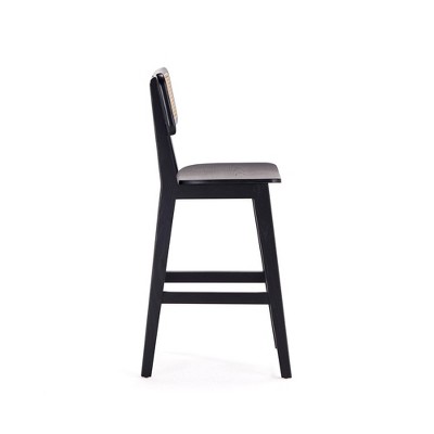 Ash Wood Black and Natural Cane Dining Chair
