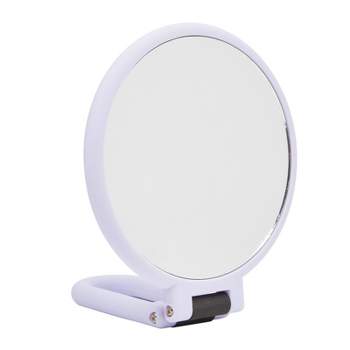 Glamlily Purple Hand Held Magnifying Mirror for Makeup, Travel, 1/10x Magnification (5.35 in)