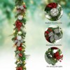 GustoWave 6 ft. Prelit Christmas Garland with 20 Warm White LED Lights, Flowers & Bows, Lighted Xmas Holiday Garlands - 4 of 4
