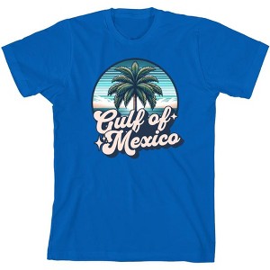 Gulf of Mexico Palm Tree Youth Crew Neck Short Sleeve Tee - 1 of 2