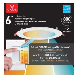Globe Electric Ultra Slim Energy Star White 6 in. W Plastic LED Canless Recessed Downlight 12 W - 1 of 4