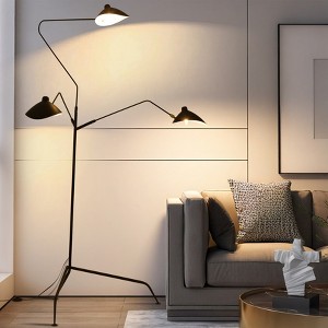BAOURE 3-Light Adjustable Floor Lamp, 82.37" 360° Rotatable & Dimmable Reading Light, Sturdy Metal Tripod Base for Living Room, Bedroom, Office - 1 of 4