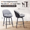 Counter Height Bar Stools Set of 2, 26 Inch Swivel Barstools with Back and Metal Legs for Kitchen Counter, Modern Upholstered Stools Island Chairs - 2 of 4