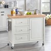 Buylateral Monterey Kitchen Cart White: Rubberwood Serving Cart With ...