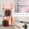 LIVAREEmlen Telescopic Garment Rack,Heavy Duty Design Movable DIY By Hand No Damage to Wall Ceiling Hanging Rail,31-47 in. Wide Adjustable,Black - 3 of 4