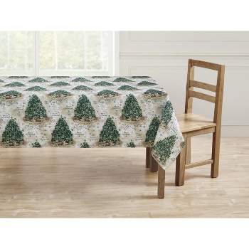 Kate Aurora Holiday Living Classic Christmas Trees Fabric Tablecloth