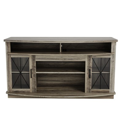 59 Inch TV Stands Console Table for TVs up to 70'', TV Cabinet with Storage Cabinets, 2 Acrylic Door and Adjustable Shelves