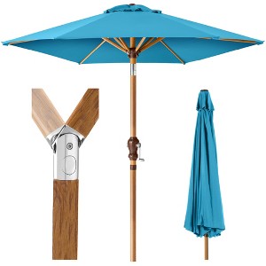 Best Choice Products 10ft Outdoor Woodgrain Pattern Steel Market Patio Umbrella w/ Crank, Tilt - 1 of 4