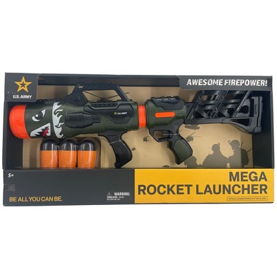 U.S. Army Mega Rocket Launcher – Toy Blaster with 3 Foam Missiles, Shoots 50ft