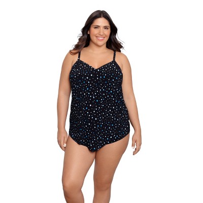 Women's Trimshaper Hank Tankini Swimsuit Top - Galaxy Dot