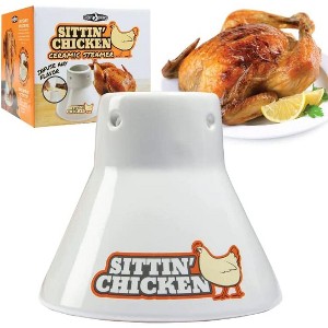 Sittin' Chicken Ceramic Beer Can Steamer & Roaster-Easily Infuse Marinade & Sauce - Durable & Reusable for Thanksgiving & Holiday Parties - 1 of 4