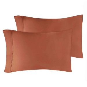 Premium Cotton 300 Thread Count Solid Pillowcase Set of 2 by Blue Nile Mills - 1 of 3