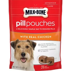 Milk-Bone Dog Treats Bone Pill Pouches Chicken Flavor 6oz