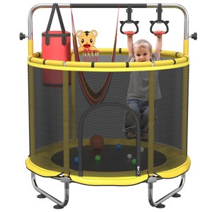Huxxion 60" Trampoline for Kids, 5FT Mini Indoor and Outdoor Toddler Trampoline with Net - 1 of 4