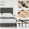 Queen Size Wood Bed Frame, Upholstered Platform Bed with Adjustable Headboard, Sturdy Wooden Slats, No Box Spring Needed, Grey - 4 of 4