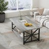 Hooseng Coffee Table for Living Room with Round Corners, 2 Tier Rectangular Center Table with Storage Shelf for Small Spaces - 3 of 4