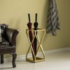 Vintiquewise Decorative Gold Square X Design Umbrella Holder Stand for Indoor and Outdoor - 2 of 4