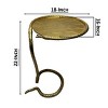 Syemin End Tables Textured Snake Skin Pattern Base Side End Table, Decorative Side End Table, Small Design Accent Table, Brown, 18"*16"*22" - 3 of 4