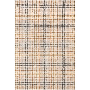 Nuloom Noelani Plaid 5x8 Indoor Area Rug for Living Room Bedroom Dining Room Kitchen, Orange And Grey/Ivory - 1 of 4