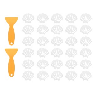 Unique Bargains PEVA Self Adhesive Shell-Shape Bathtub Stickers 30 Pcs with Scrapers 3.5" x 2.8" - 1 of 4