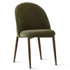 Modern Dining Set for 6,Oval 79" Black Dining Table & Upholstered Armless Dining Chair with Walnut Metal Legs for Dining Room,Farmhasue-Tanpinhause - 4 of 4